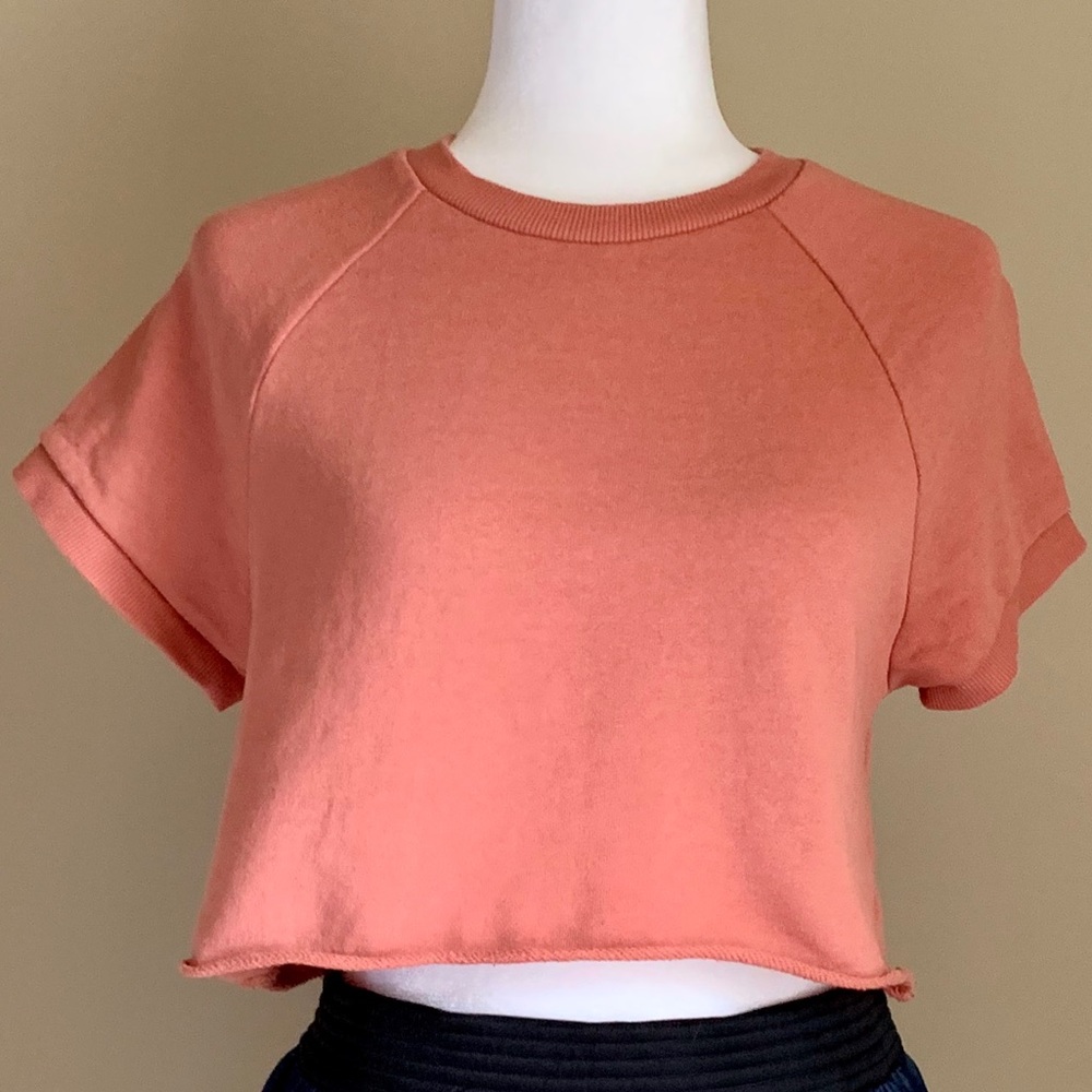 Forever 21 Orange SS cropped sweatshirt, Sz S